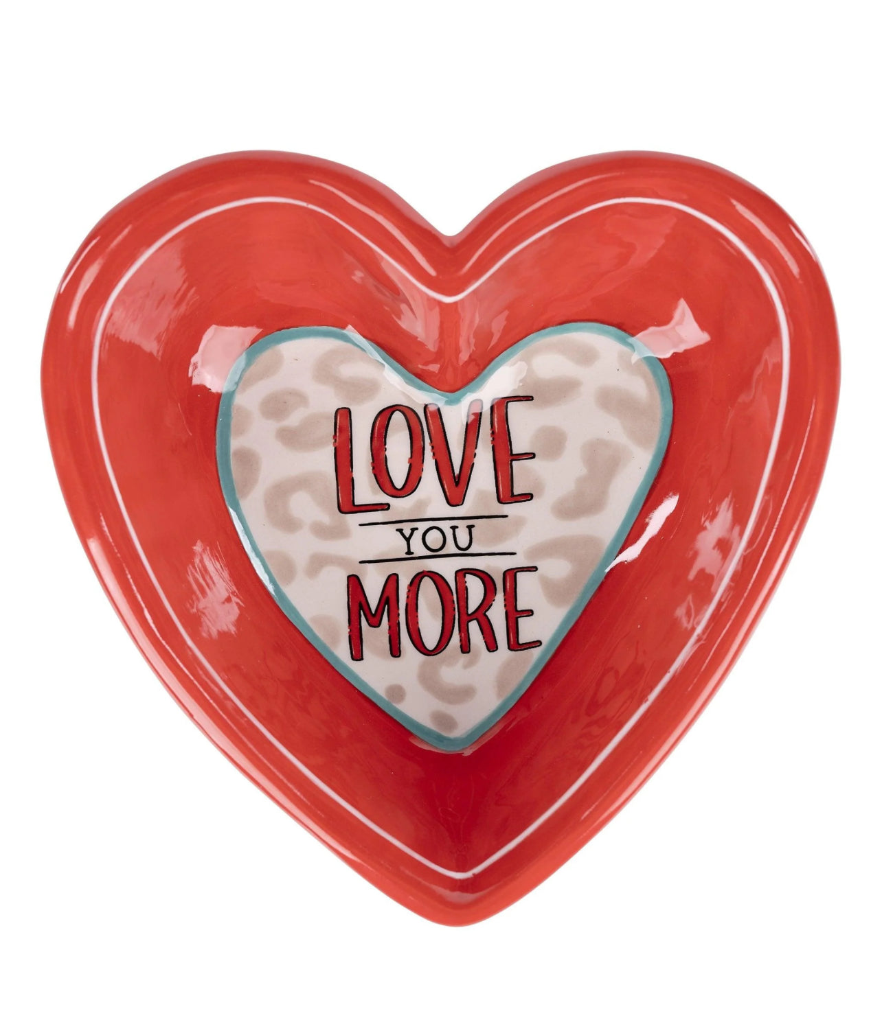 Heart Love You More Cheetah Dish