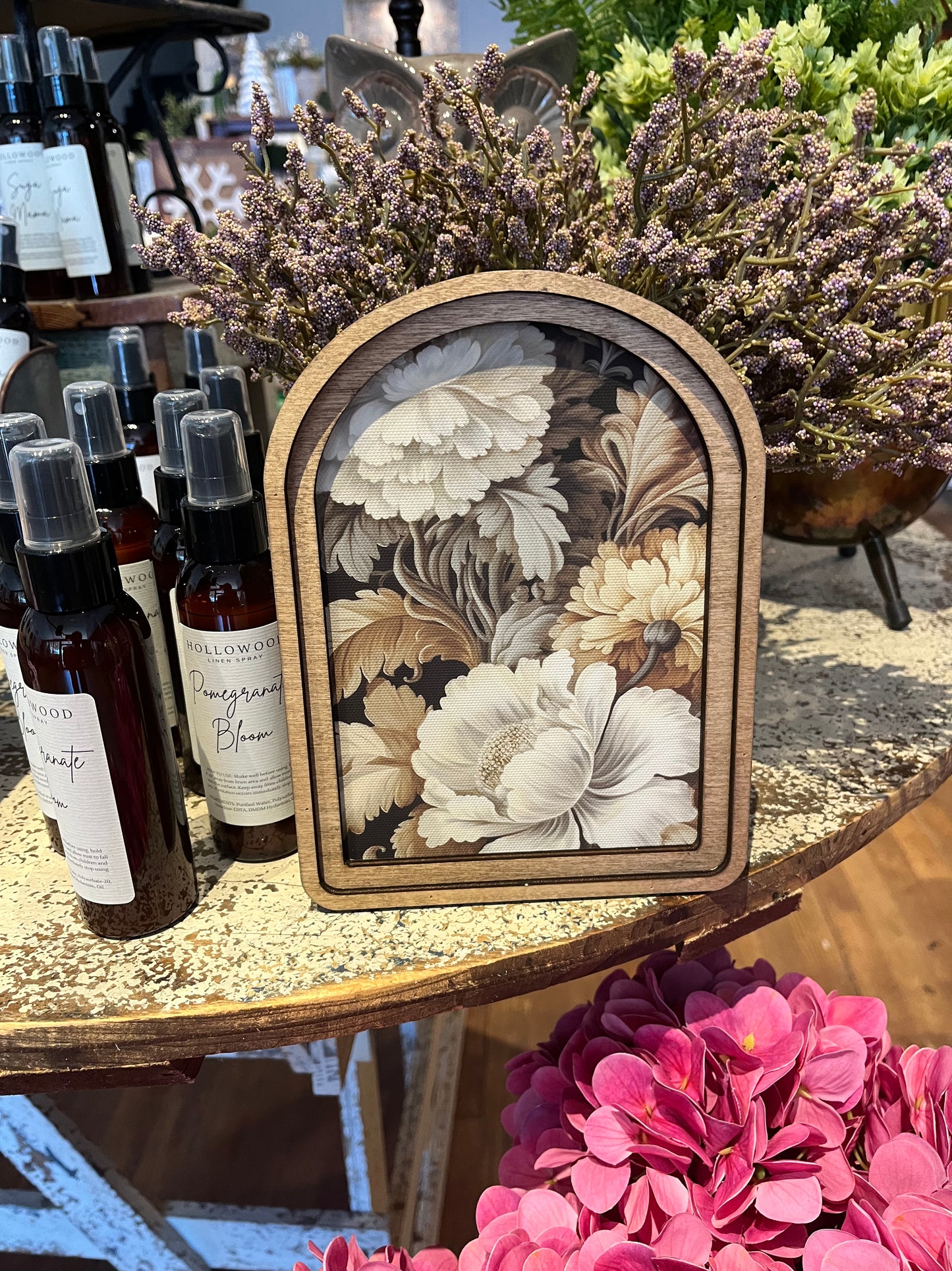 Framed Floral Neutral Arch Top