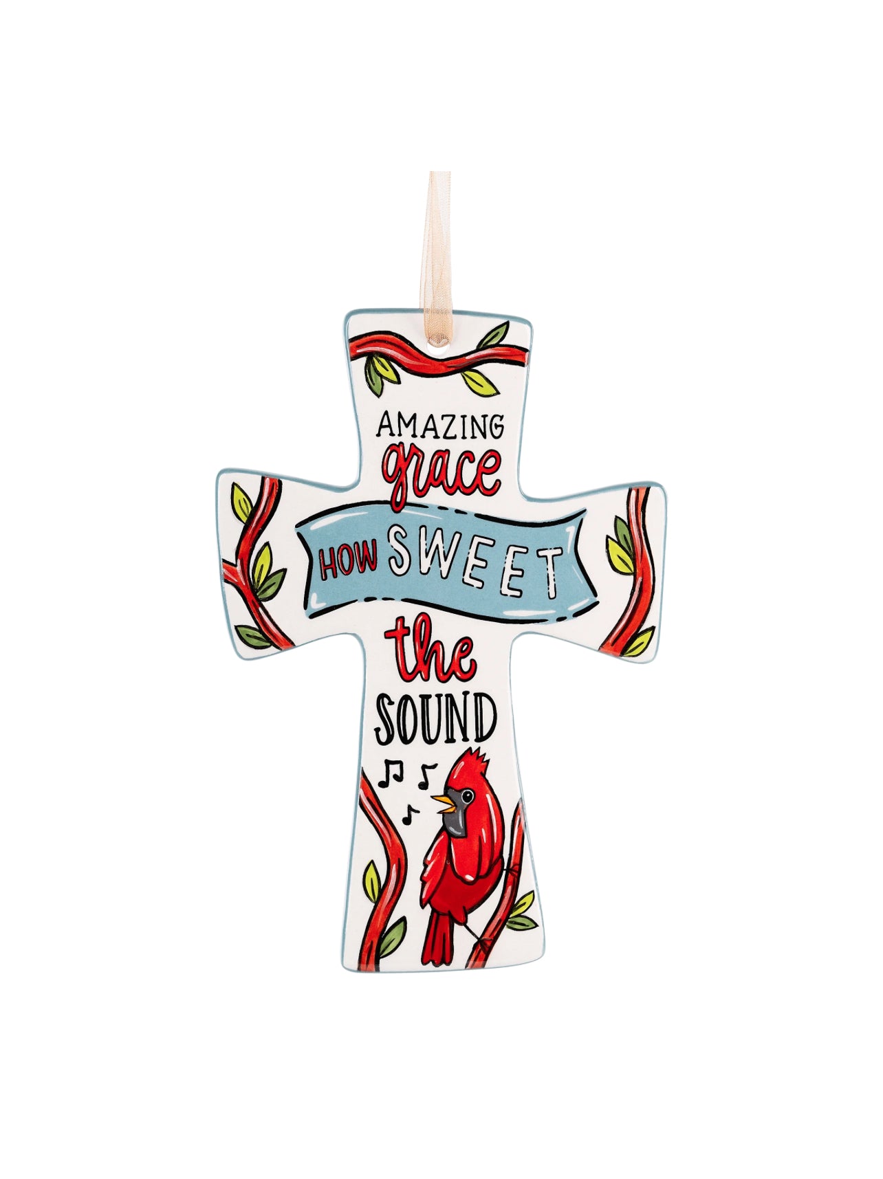 Amazing Grace Red Bird Cross
