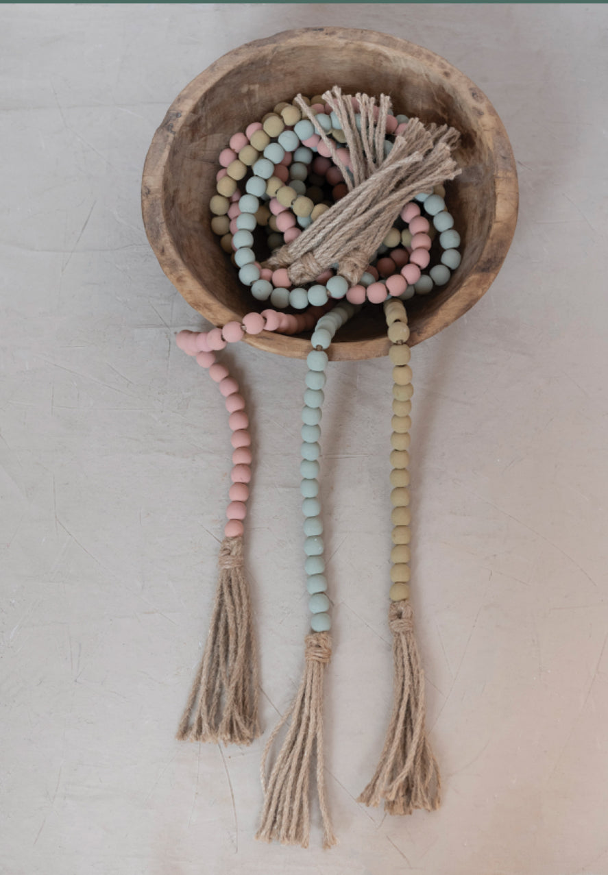 Paulownia Wood Beaded Tassle