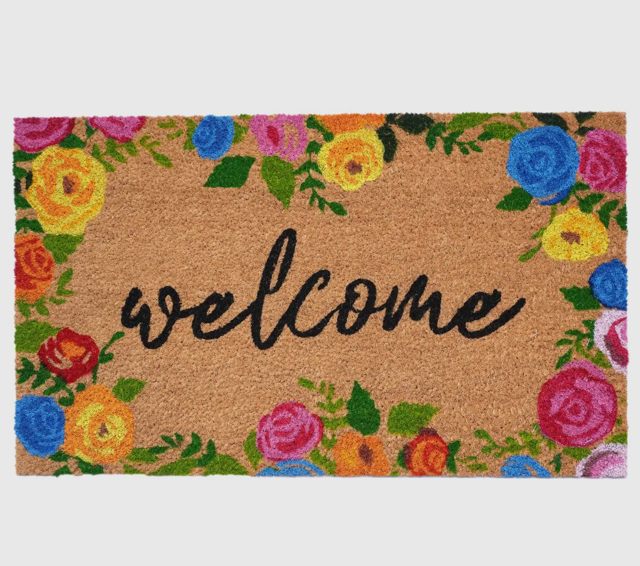 Colorful Roses Welcome Doormat