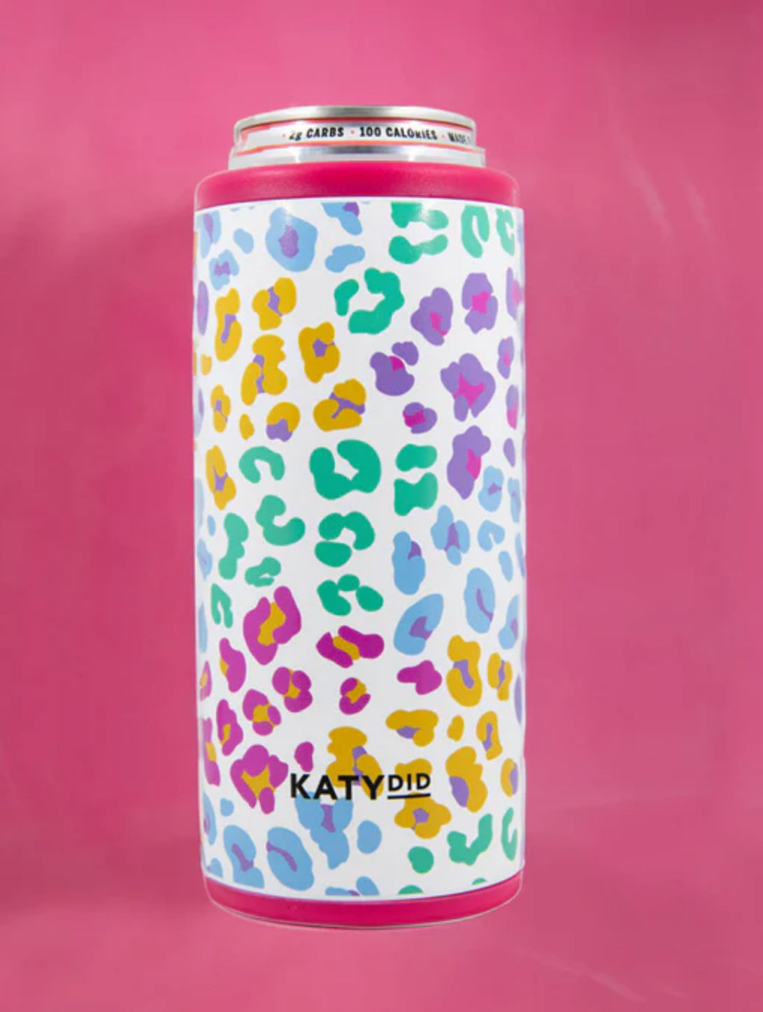 Pastel Leopard Slim Can Cooler