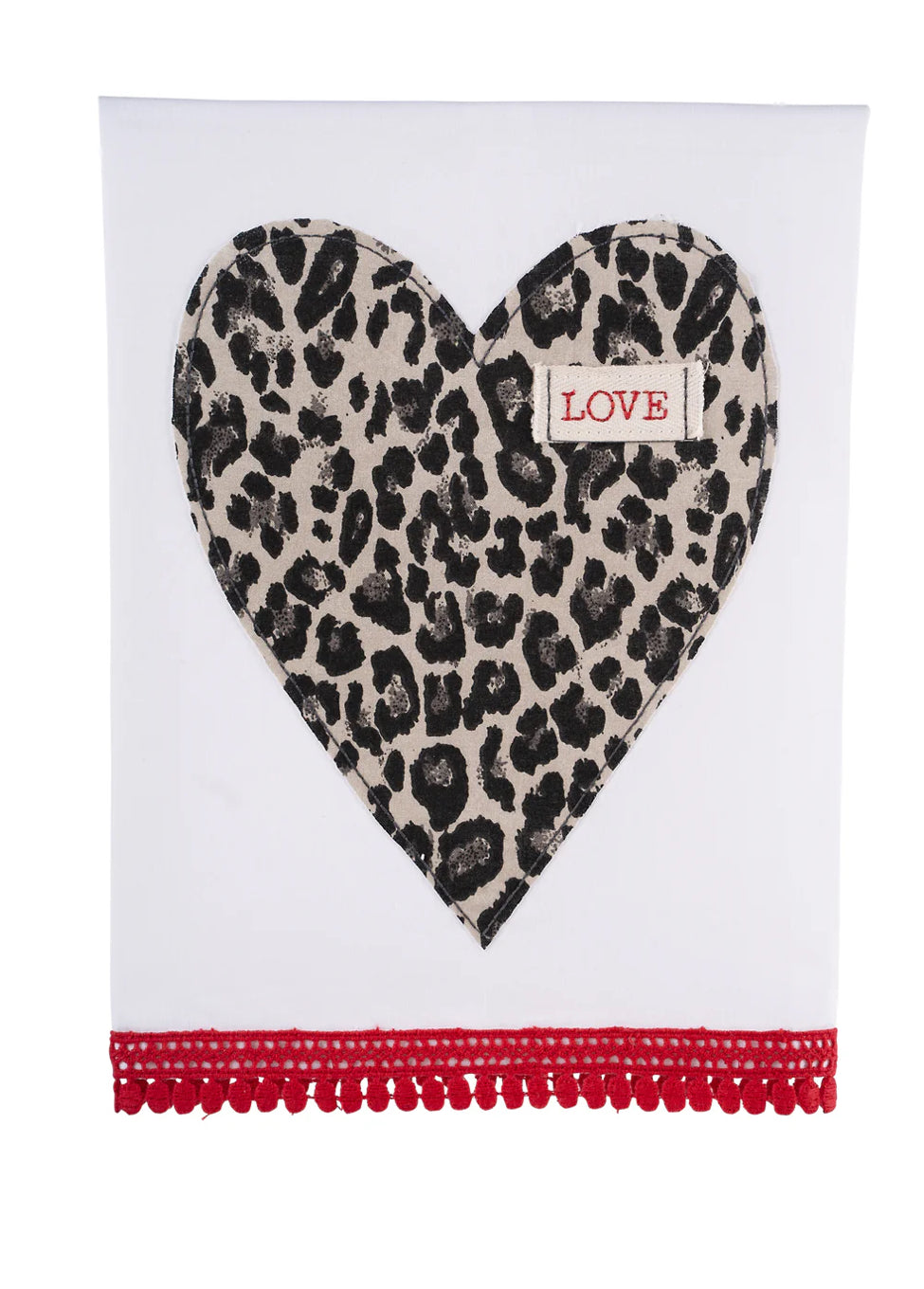 Love Cheetah Heart Tea Towel
