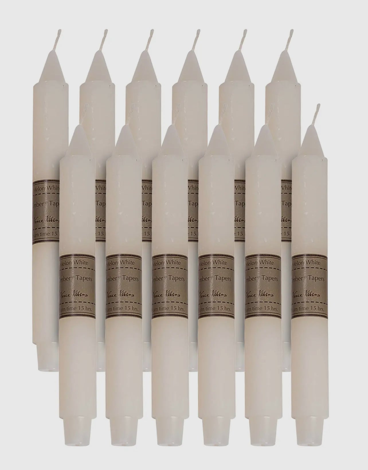 Melon White Taper Candle