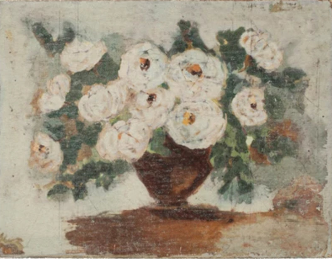 Canvas Wall Decor White Flowers