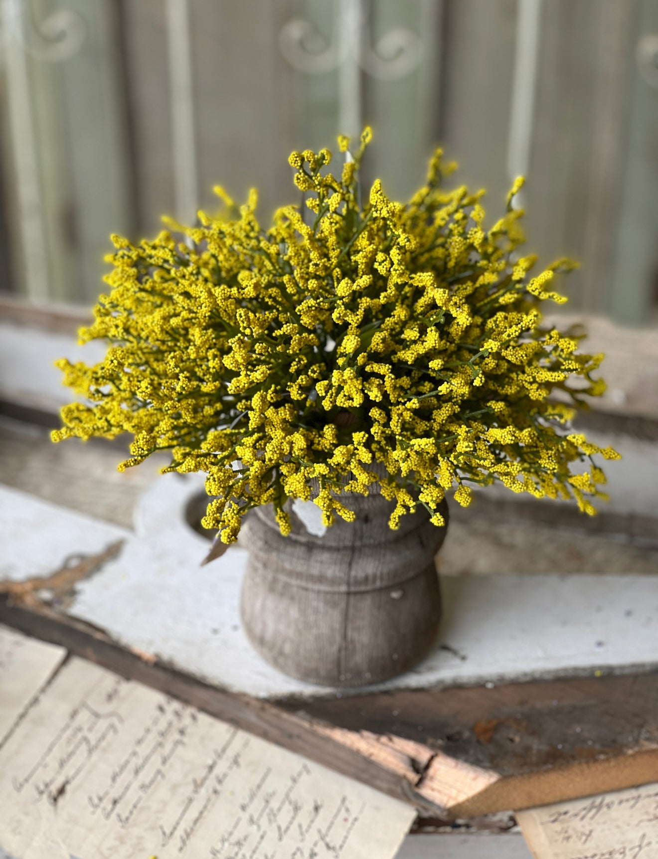 Yellow Astilbe Half Sphere