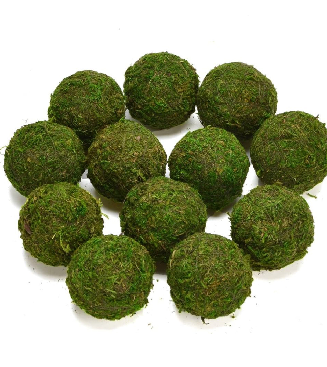 2’’ Natural Green Moss Decorative Ball