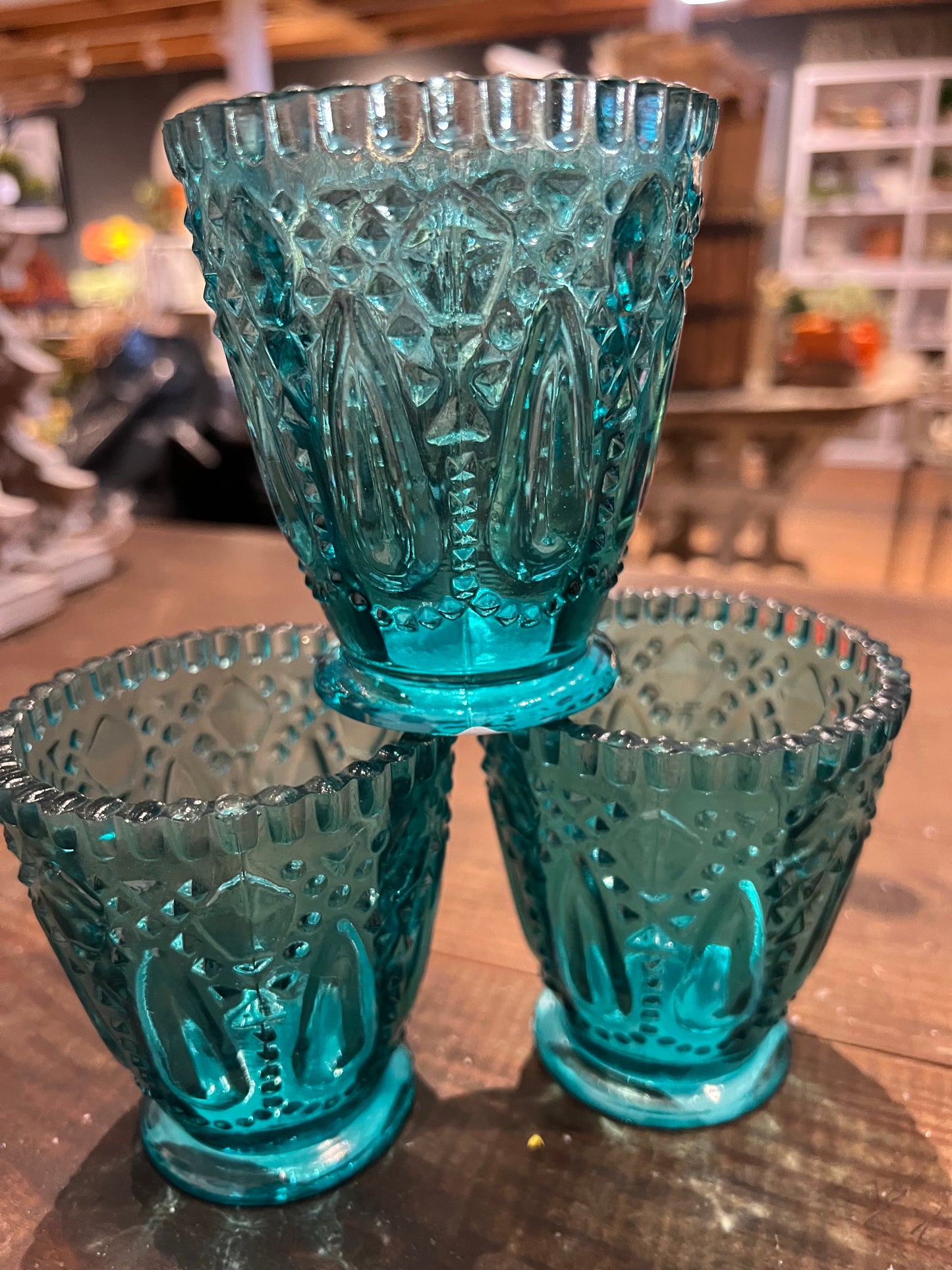 Zoe Pressed Glass Votive Holder