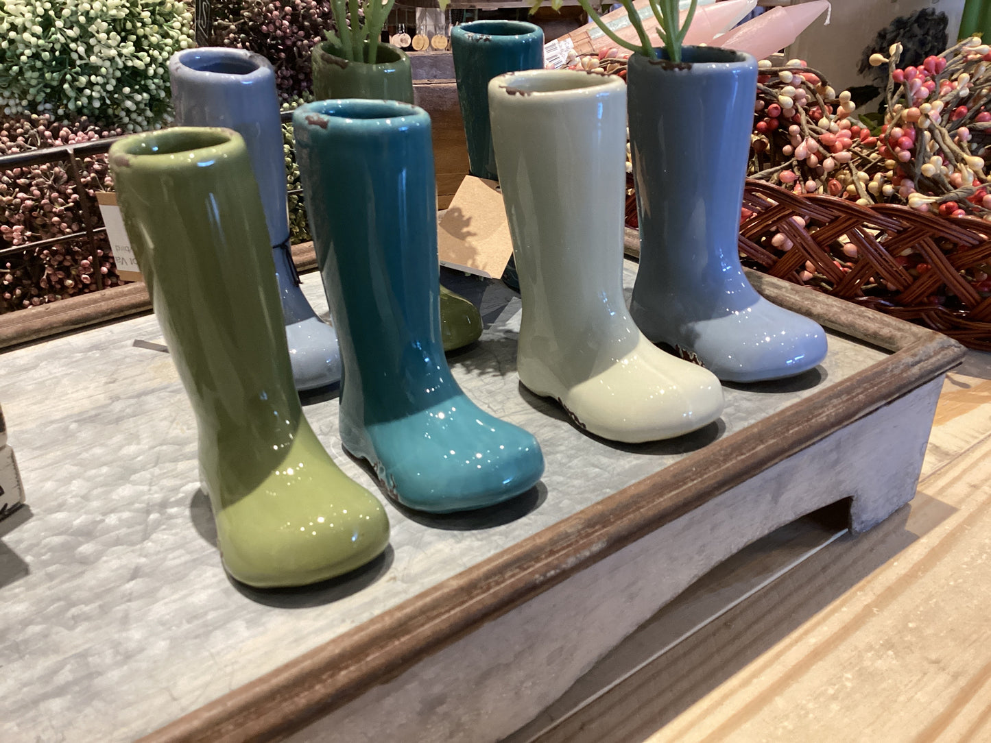 Small Distressed Boot Vase