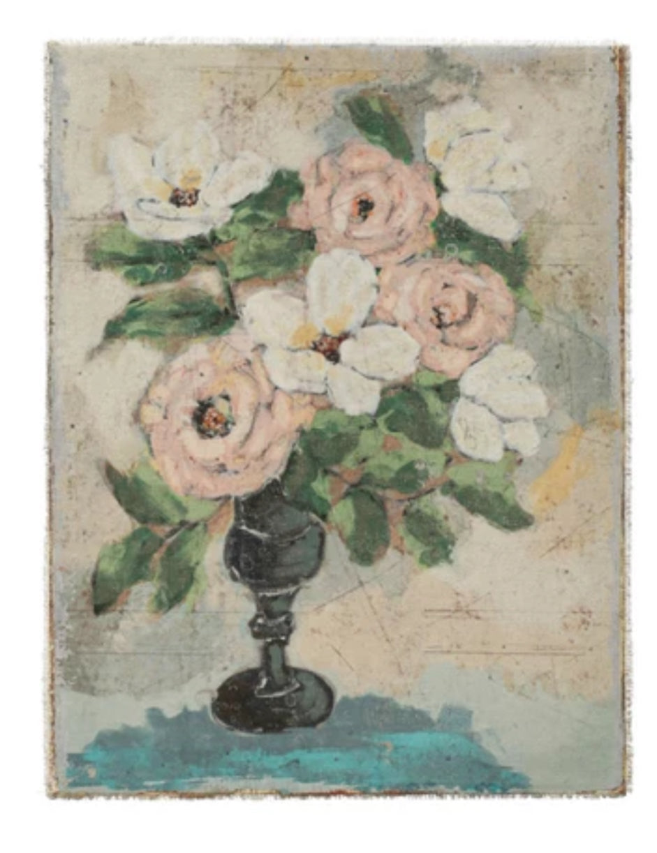 Canvas Wall Decor Pink Flowers
