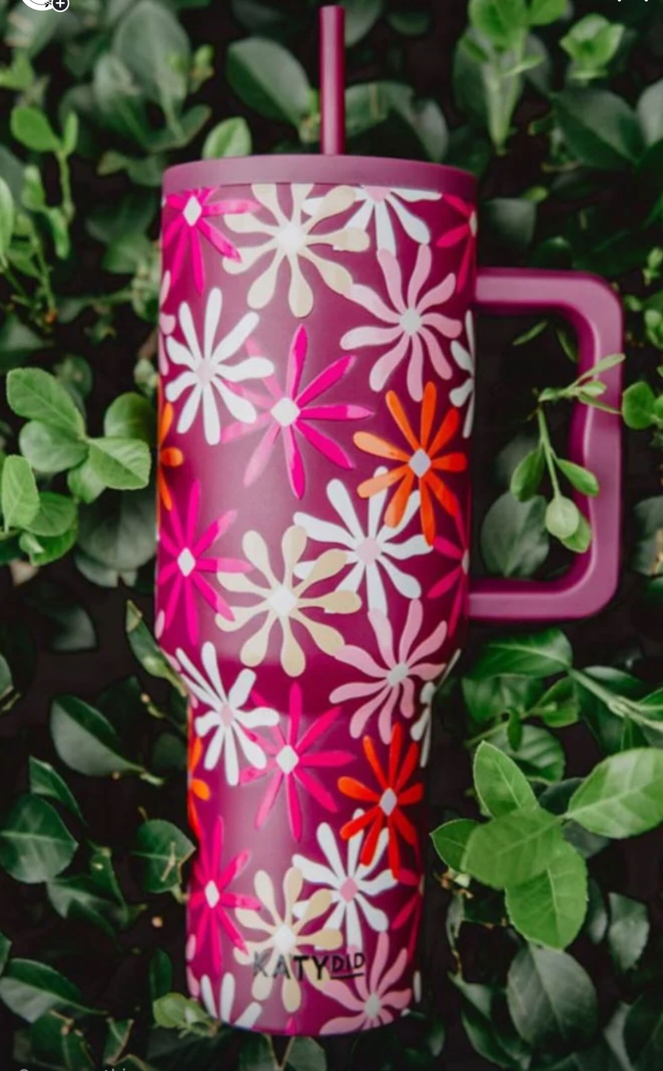 Maroon Floral 40 oz.