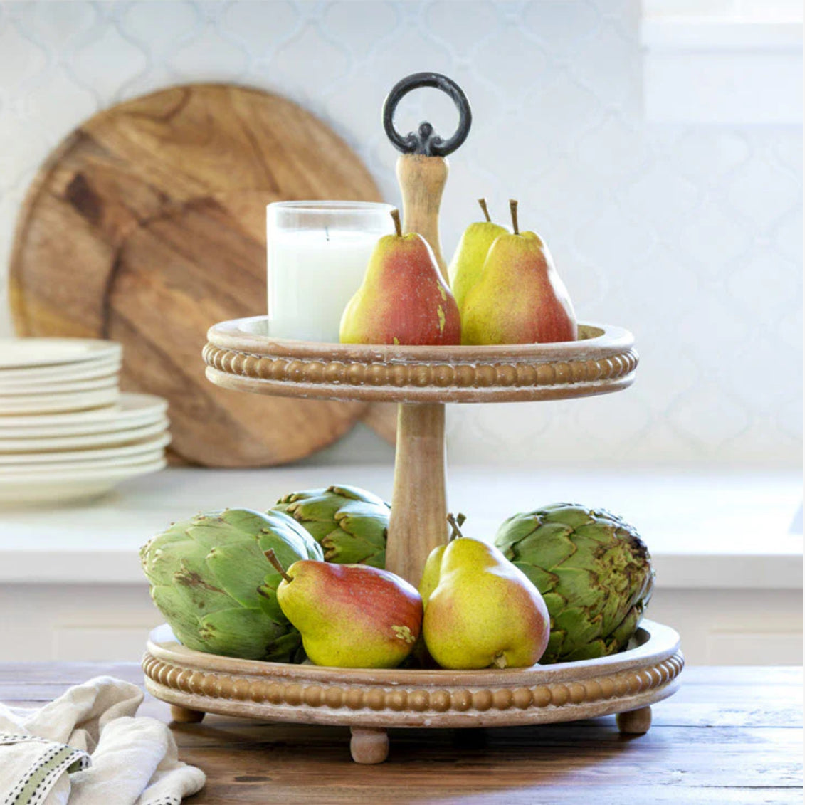 Wooden Tiered Tray
