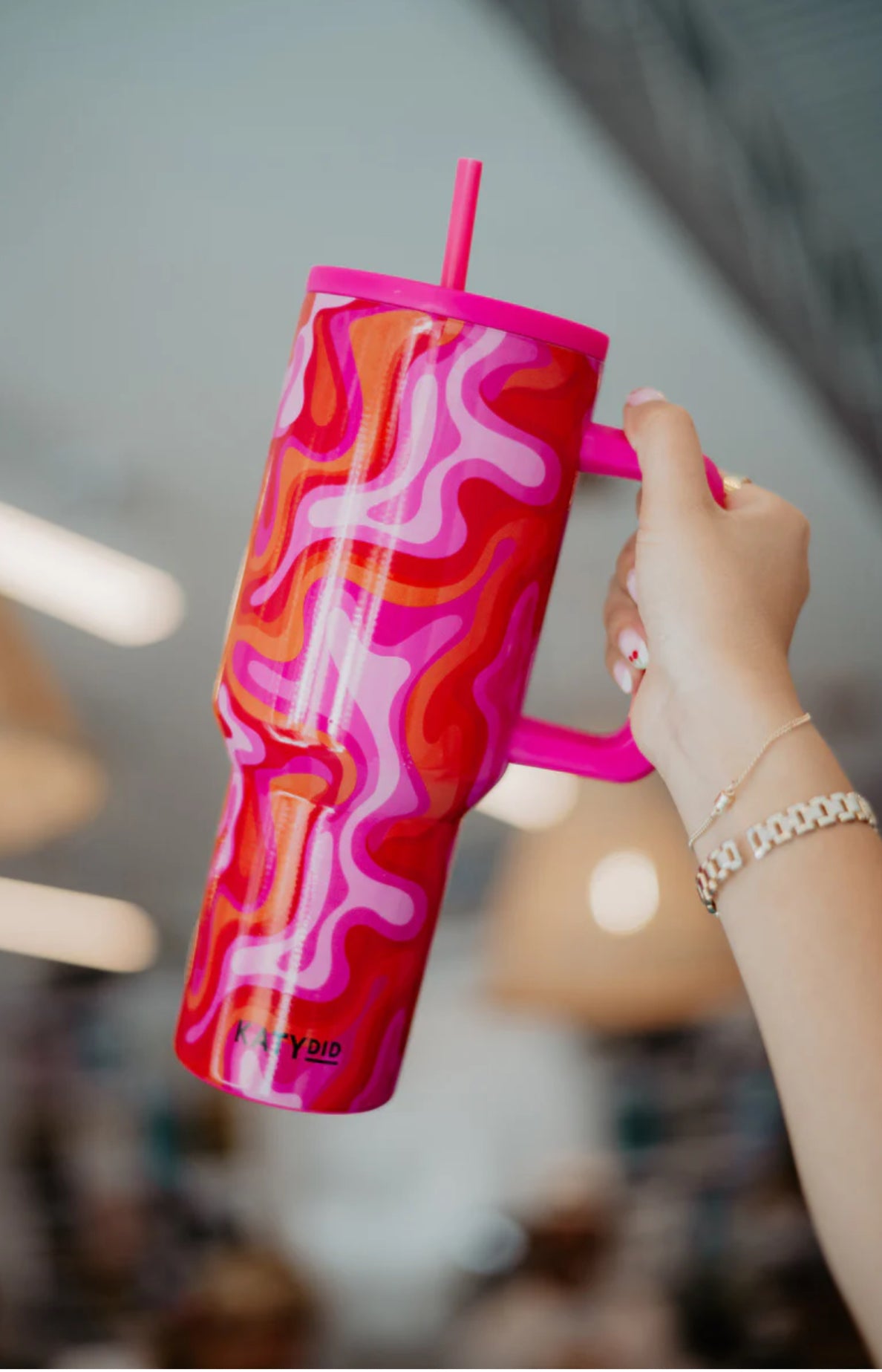 Hot Pink Retro Swirl 40 oz.