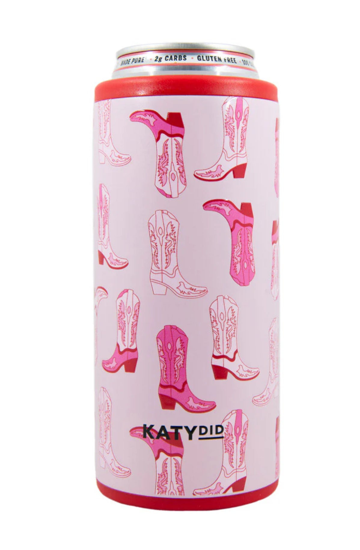 Light Pink Western Boots Slim Can Cooler