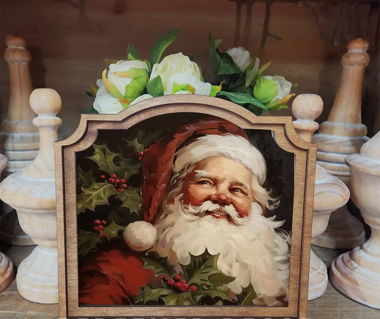 Vintage Santa Framed Art