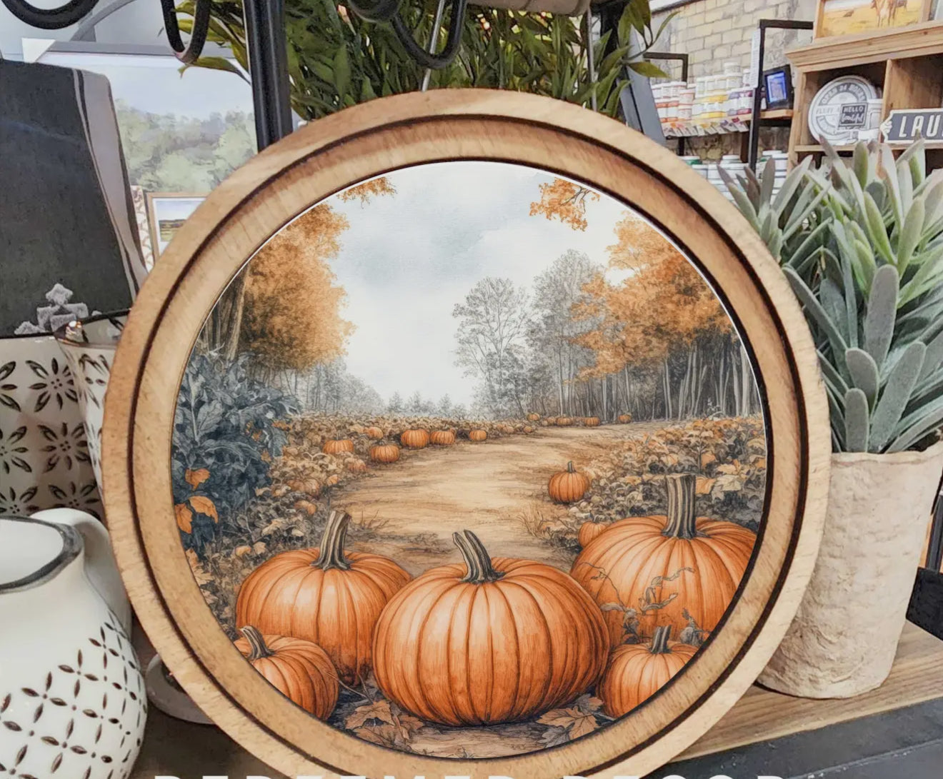 8" Round Pumpkin Path Art