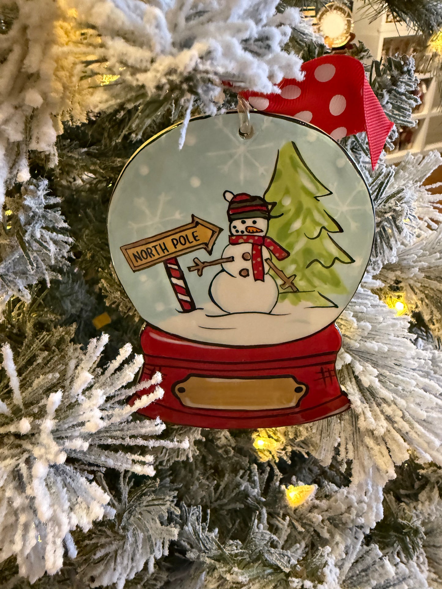 Snowman in Snow Globe Ornament
