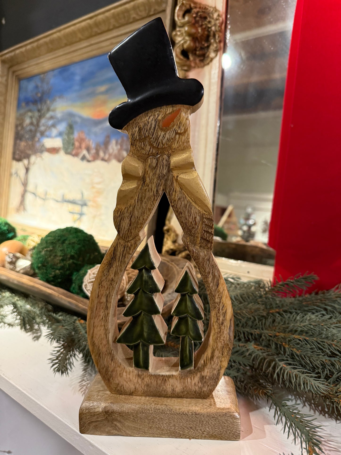 Hollow Snowman with Trees