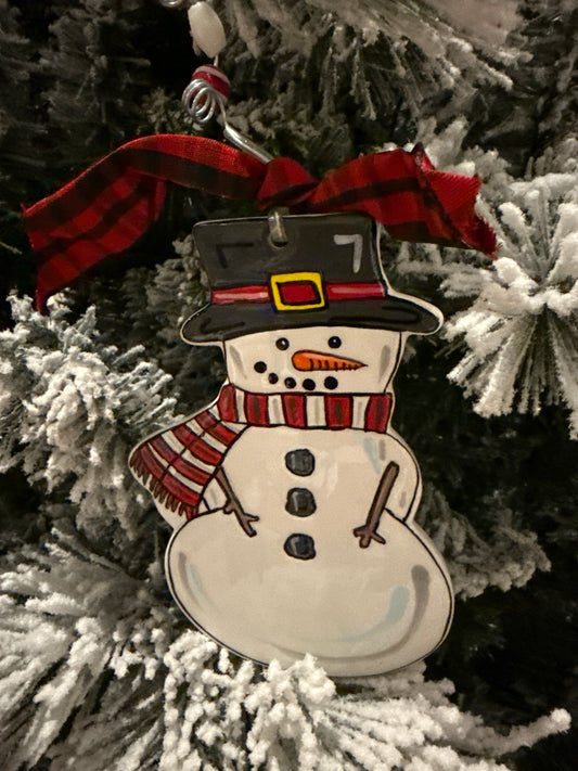 Snowman with Top Hat Ornament