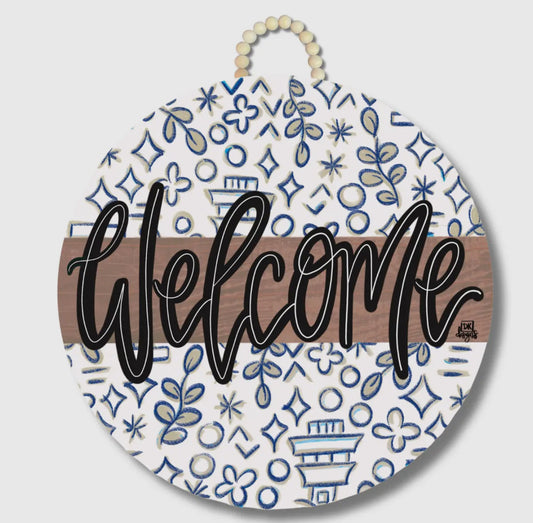 DK Mocha Chinoiserie Door Hanger