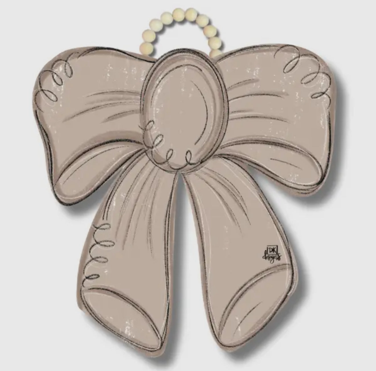 DK Tan Bow Door Hanger