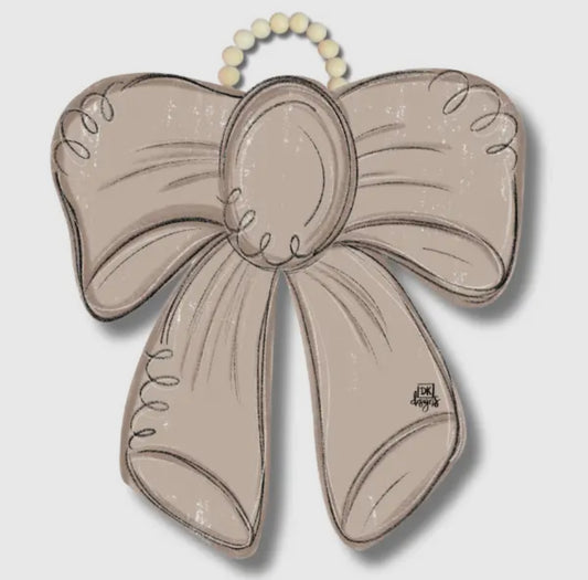 DK Tan Bow Door Hanger