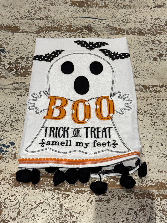 Trick or Treat Smell My Feet Tea Towel
