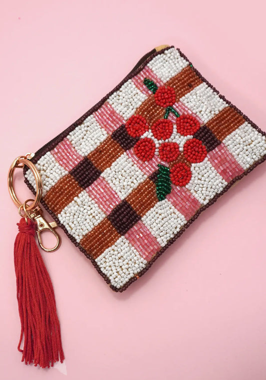 Beaded Cherry Coin Purse