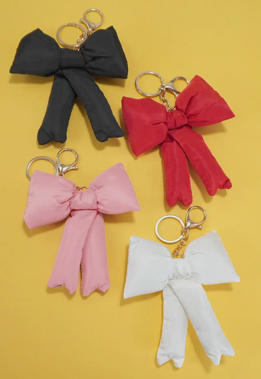 Pink Puffy Bow Bag Charm