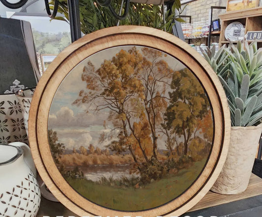 8" Round Fall Landscape Art