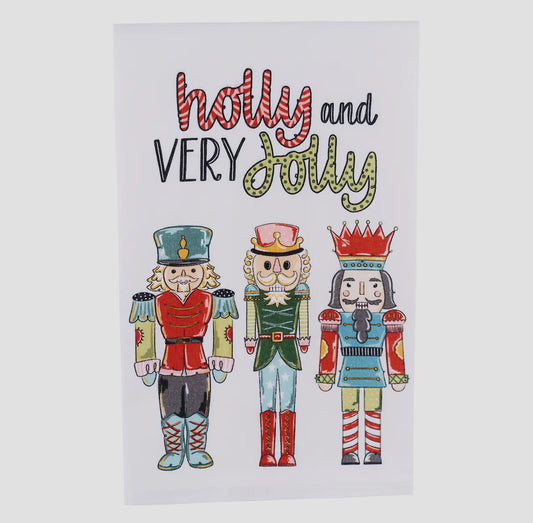 Holly and Jolly Nutcracker Tea Towel