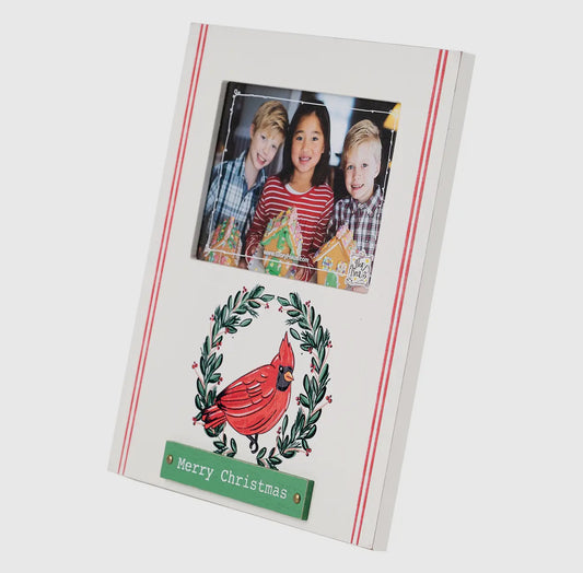 Red Bird Merry Christmas Frame