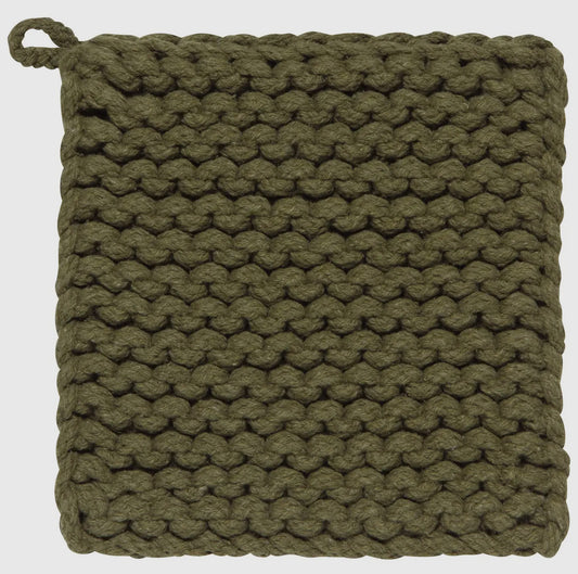 Olive Branch Knit Potholder