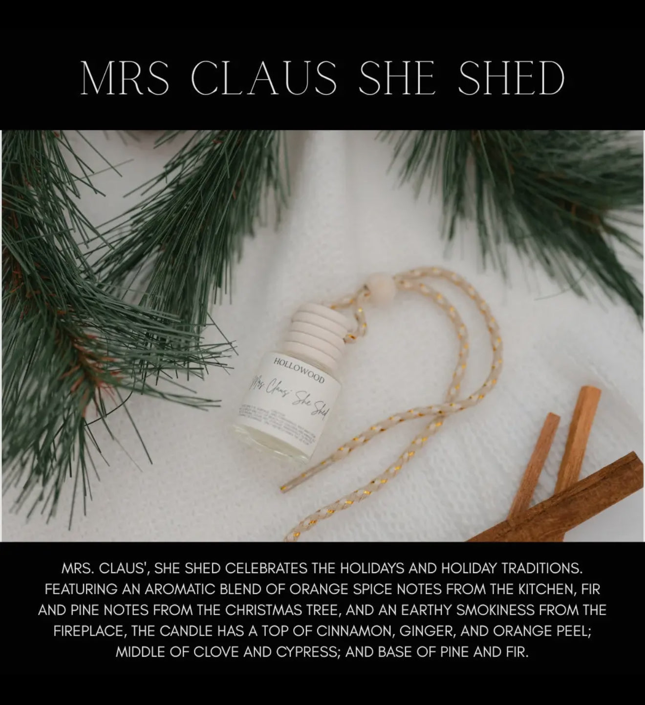 Mrs. Claus She Shed Car Diffuser