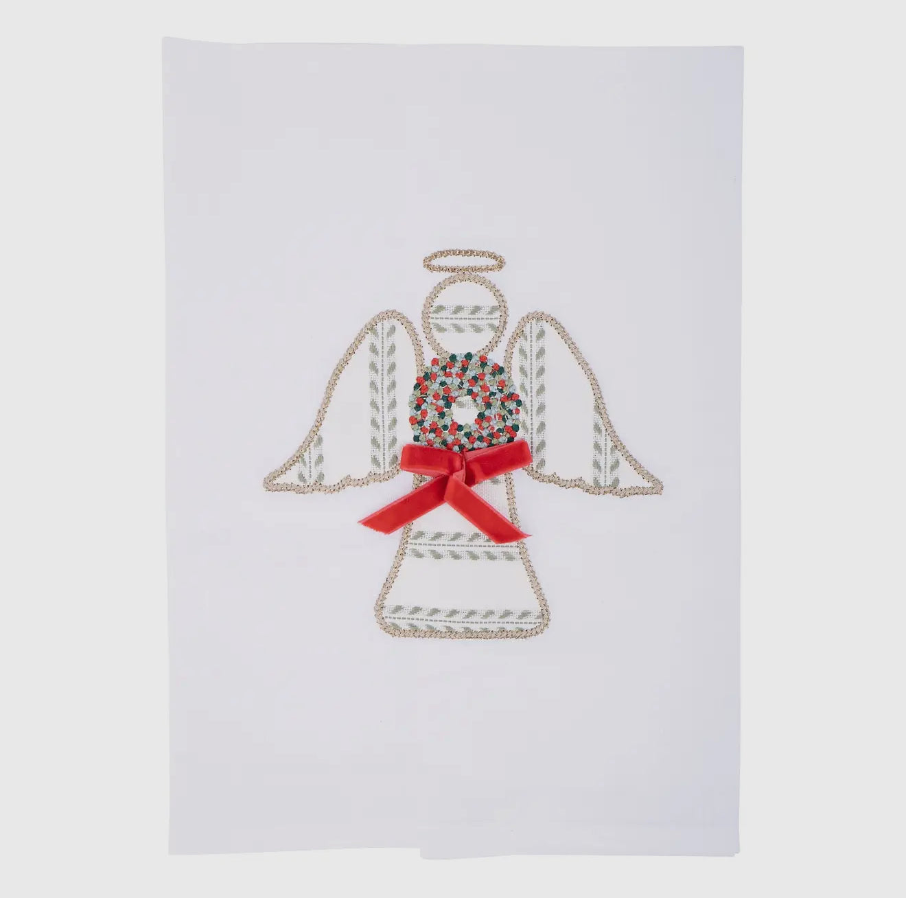 Christmas Wreath Angel Tea Towel