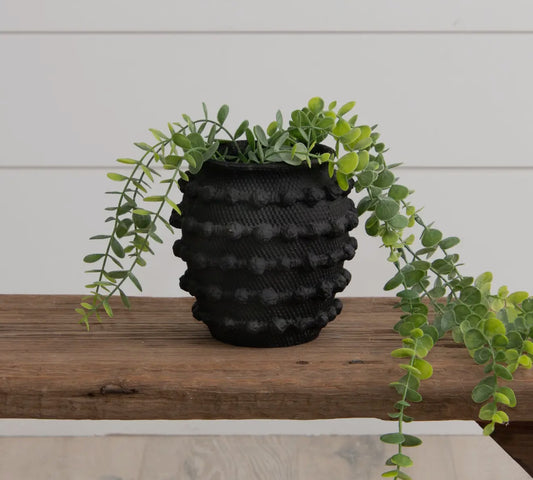 Black Textured Knot Vase
