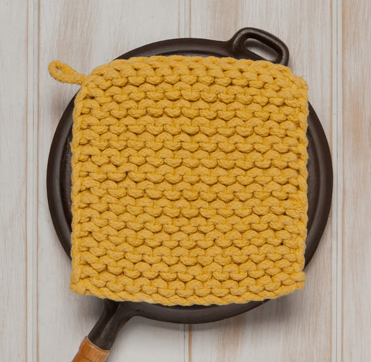 Mustard Yellow Knit Potholder