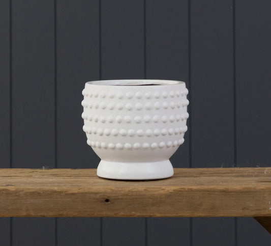 White Hobnail Planter