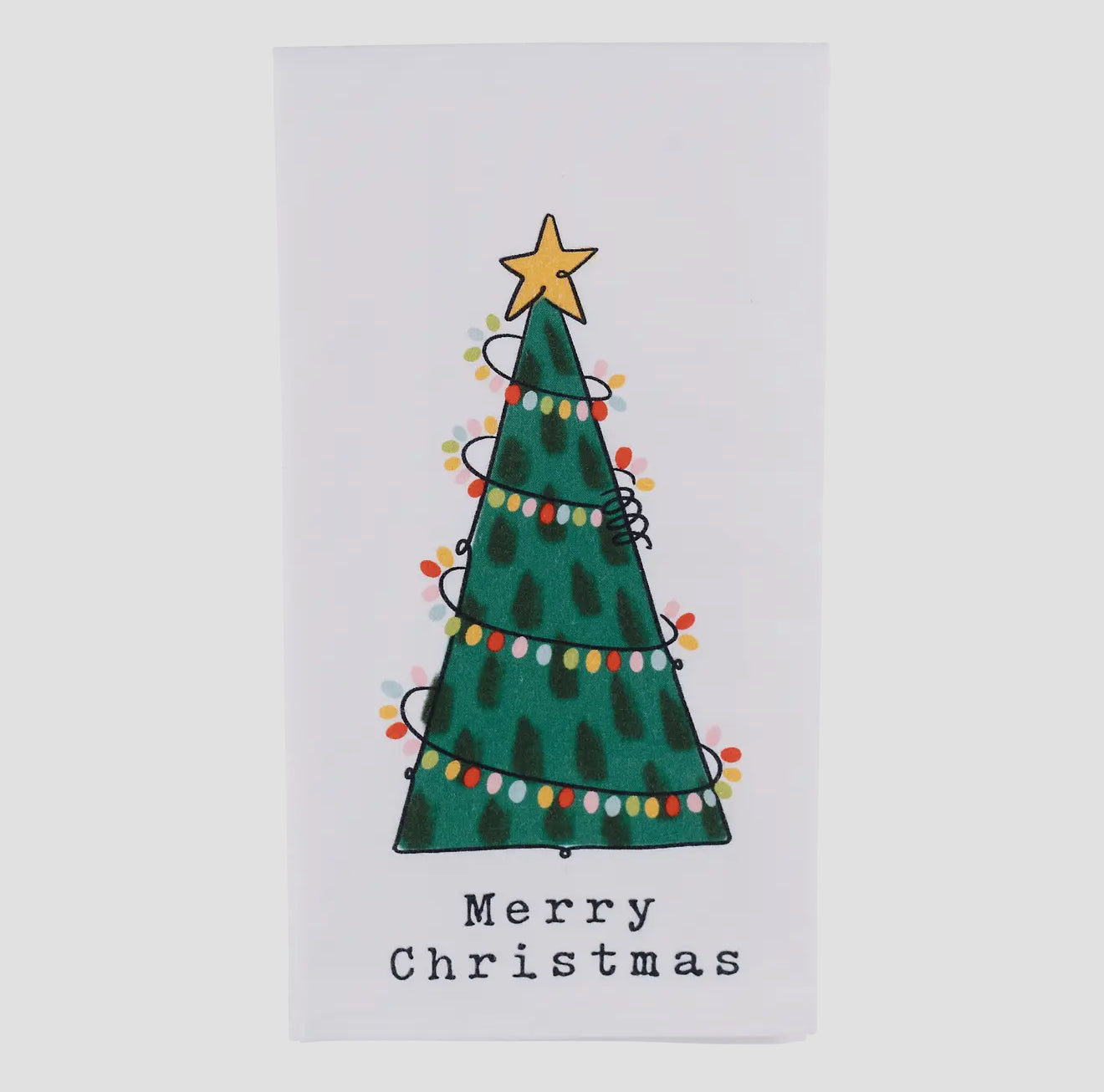 Merry Christmas Twinkle Lights Tea Towel