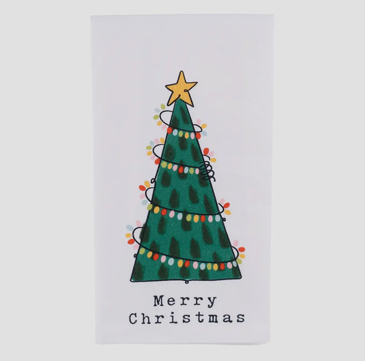Merry Christmas Twinkle Lights Tea Towel