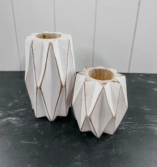 Small Diamond White Vase