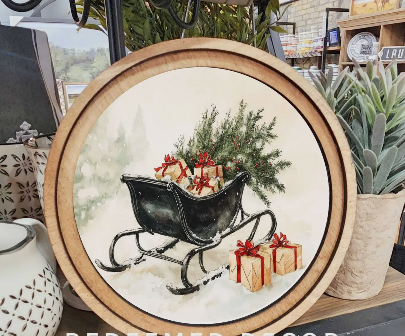 Round Black Sleigh Art