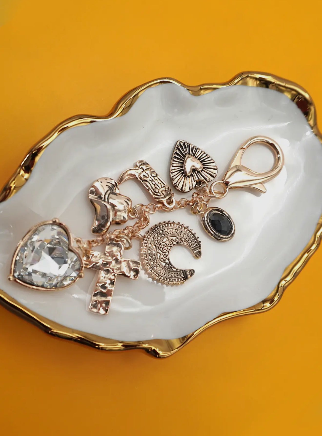 Diamond Heart Bag Charm