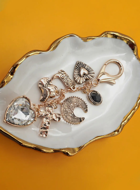 Diamond Heart Bag Charm