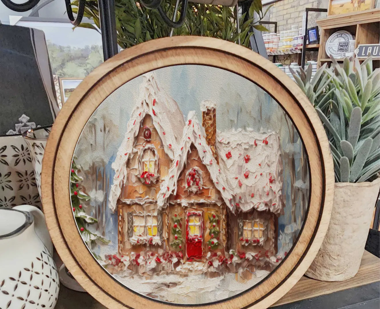 Round Gingerbread Framed Art