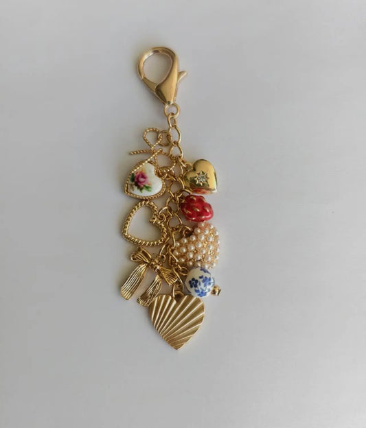 Pearl Heart Bag Charm