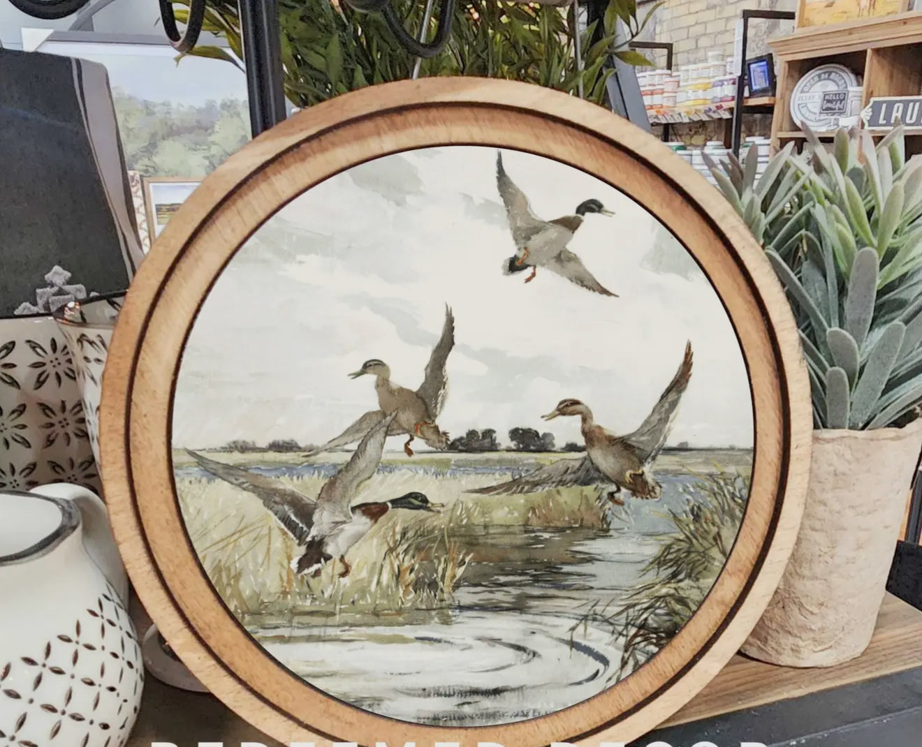 8" Round Mallard Duck Art