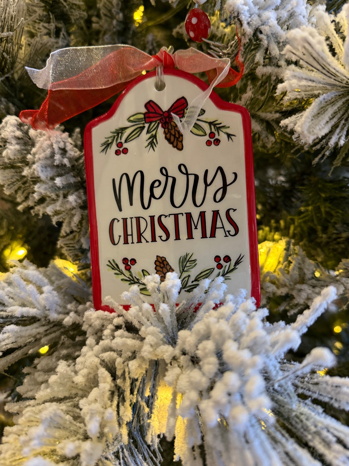 Merry Christmas Pinecone Ornament